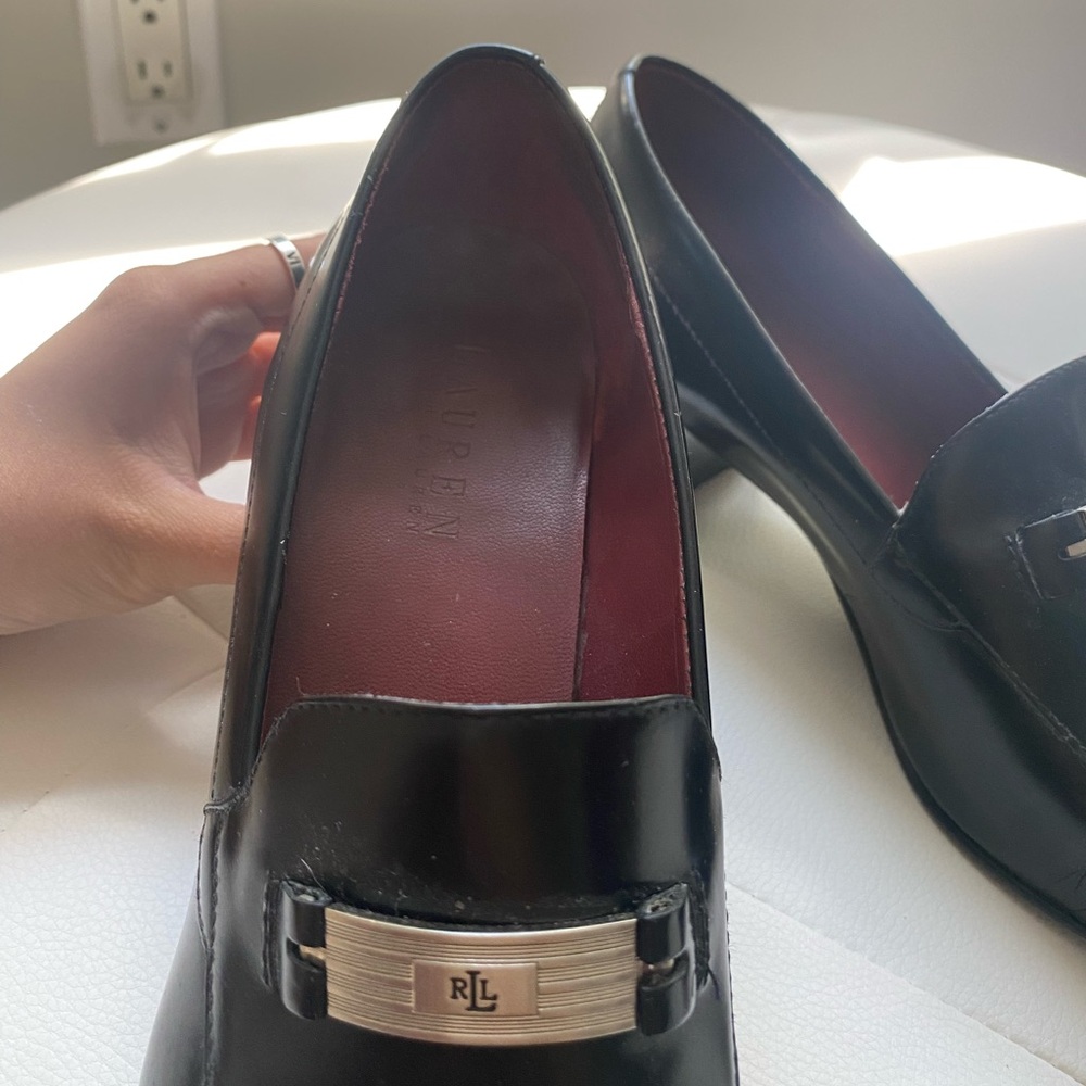 Vintage Ralph Lauren Black Heeled Loafers - Picture 8 of 15